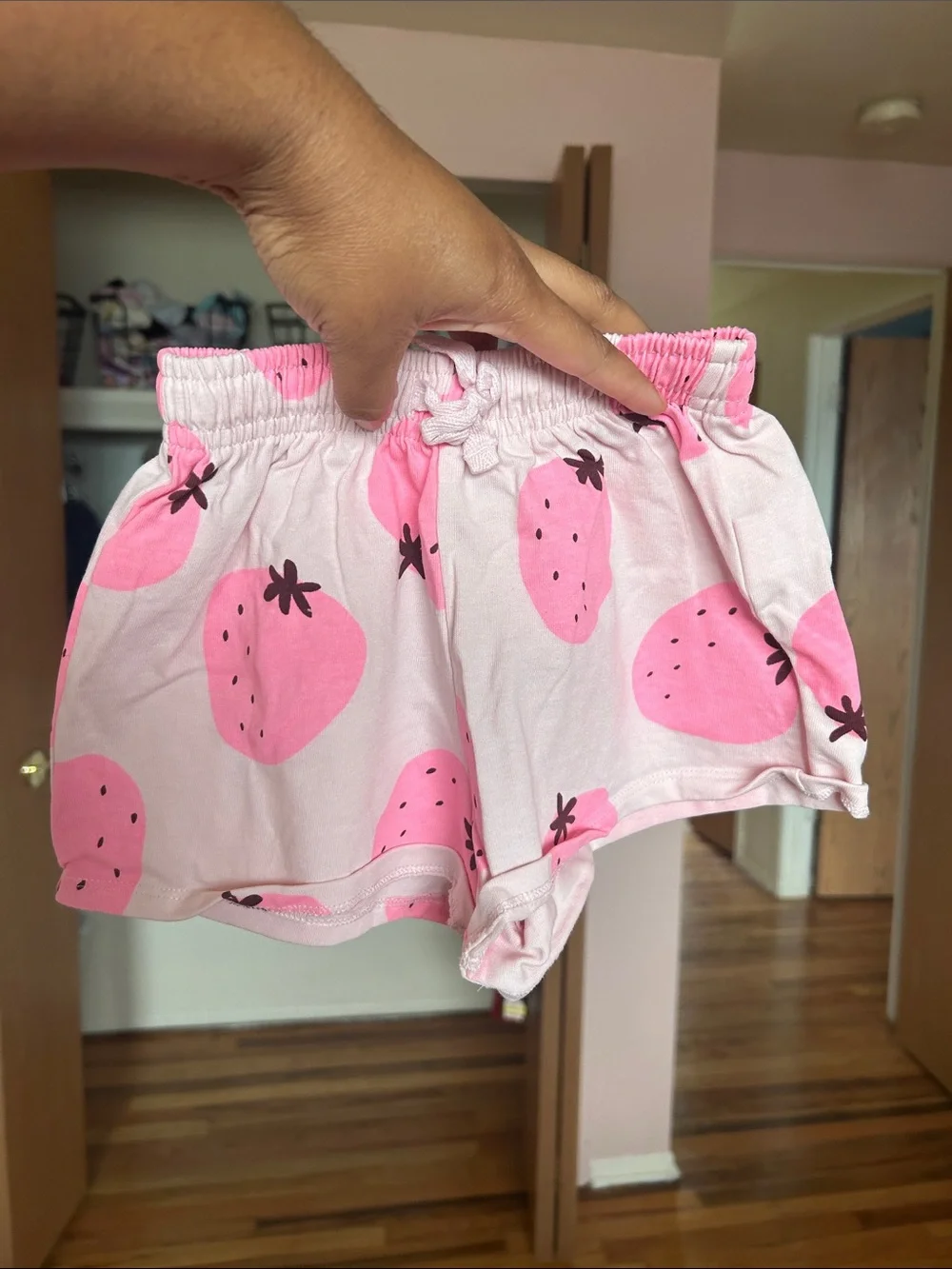 Zara Pink Strawberry Print Short Sleeve Pajama Set